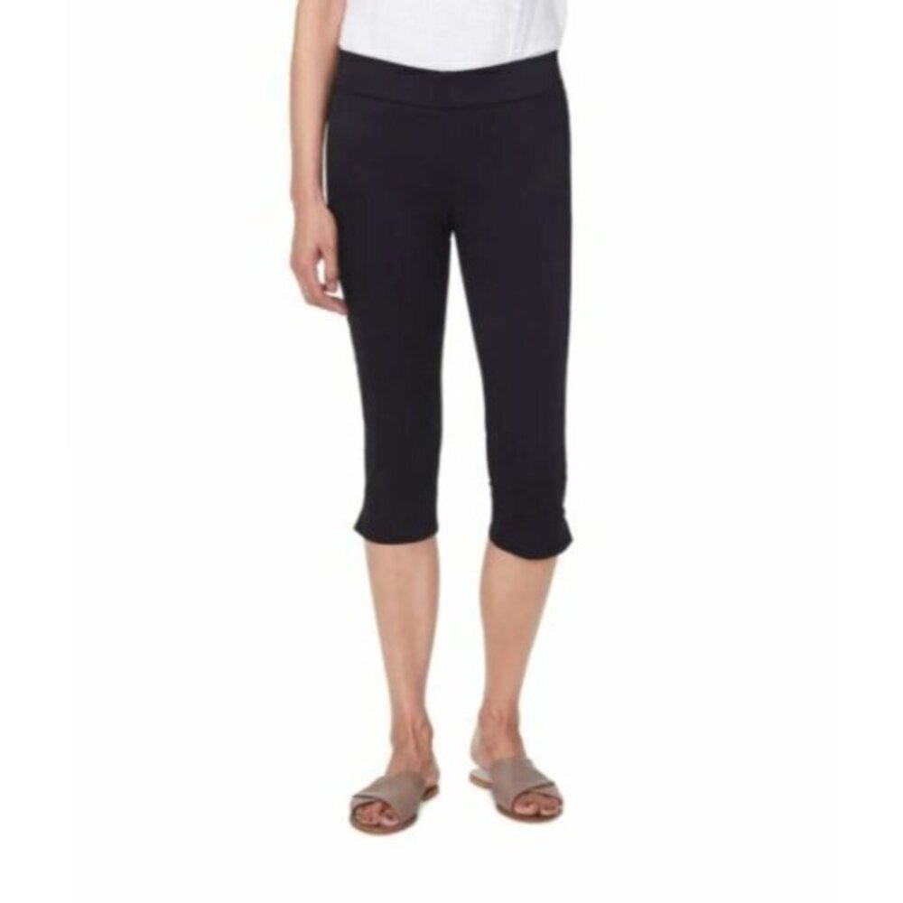 NYDJ Skinny Pull-On Capri Jeans in Black High Rise Stretch Denim SZ 00 NWT